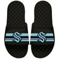 thumbnail image 1 of Men's ISlide Black Seattle Kraken Primary Logo Stripe Slide Sandals, 1 of 1