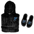 thumbnail image 1 of Men's ISlide  Black St. Louis Blues Hooded Phantom Robe & Fur Slide Bundle, 1 of 1