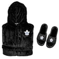 thumbnail image 1 of Men's ISlide  Black Toronto Maple Leafs Hooded Phantom Robe & Fur Slide Bundle, 1 of 1