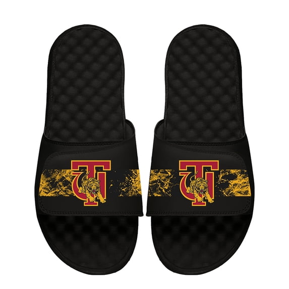 Men's ISlide Black Tuskegee Golden Tigers Distressed Slide Sandals