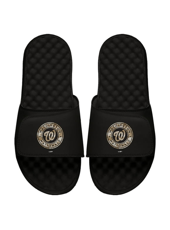 Men's ISlide Black Washington Nationals Camo Logo Slide Sandals