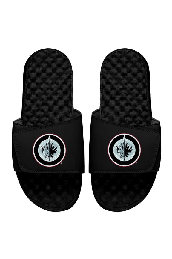 Men's ISlide Black Winnipeg Jets Ice Clipping Mask Slide Sandals