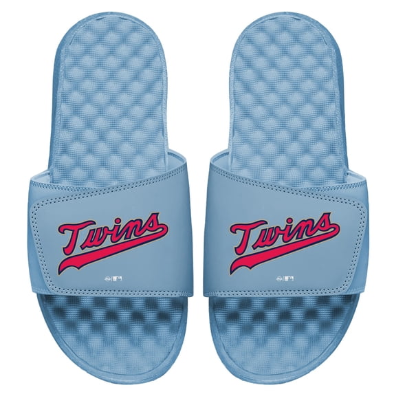 Men's ISlide Blue Minnesota Twins Wordmark Cooperstown Slide Sandals