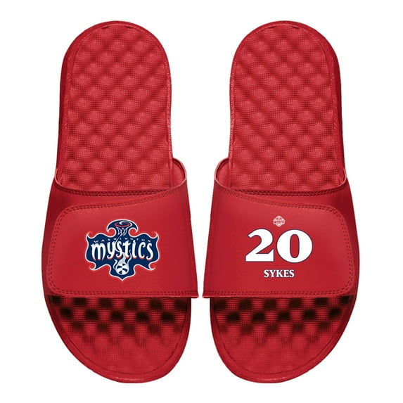 Men's ISlide Brittney Sykes Red Washington Mystics Logo Split Slide Sandals