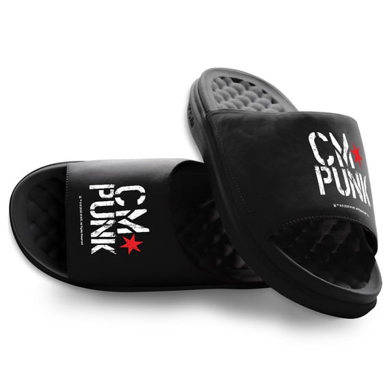 Men's ISlide CM Punk Stacked Logo Motive Slide Sandals