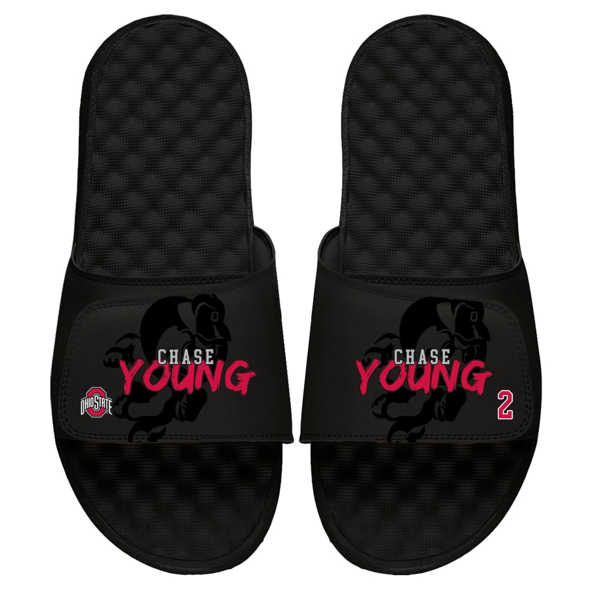 Men s ISlide Chase Young Black Ohio State Buckeyes Player Tonal Pop Slide Sandals Walmart