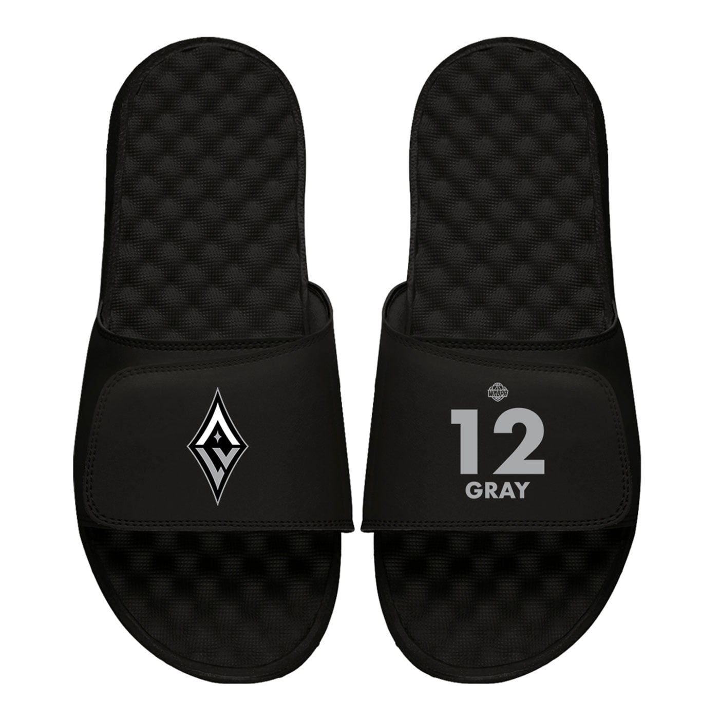 Men's ISlide Chelsea Gray Black Las Vegas Aces Logo Split Slide Sandals ...