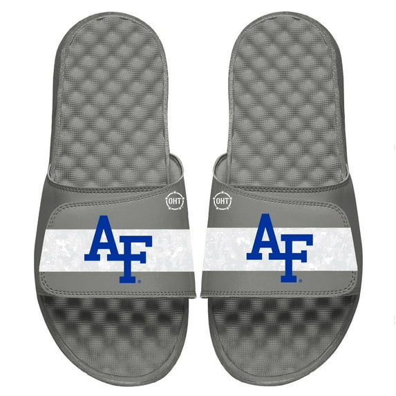 Men's ISlide Gray Air Force Falcons OHT Military Appreciation Logo Slide Sandals