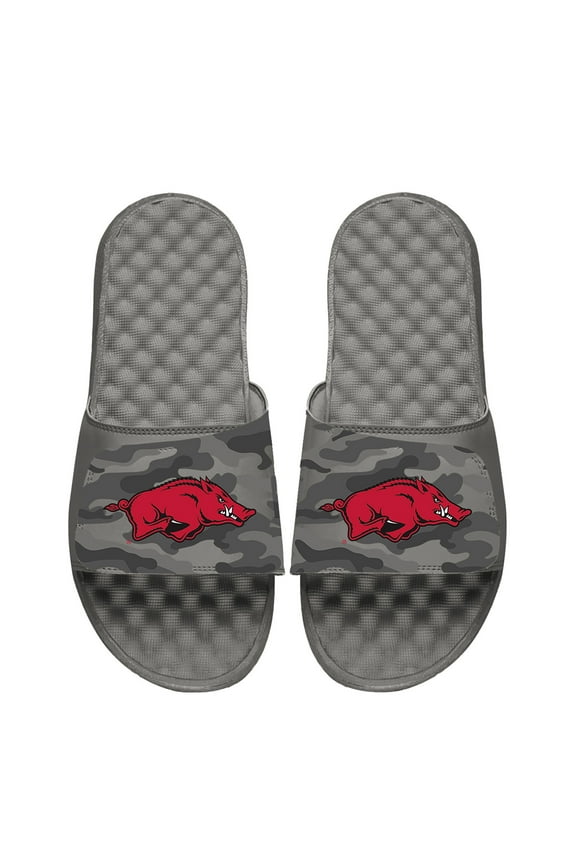 Men's ISlide Gray Arkansas Razorbacks Camo Slide Sandals