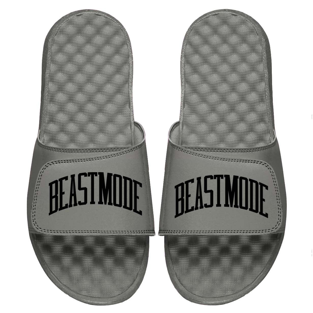 Men's ISlide Gray Beast Mode Wordmark Slide Sandals