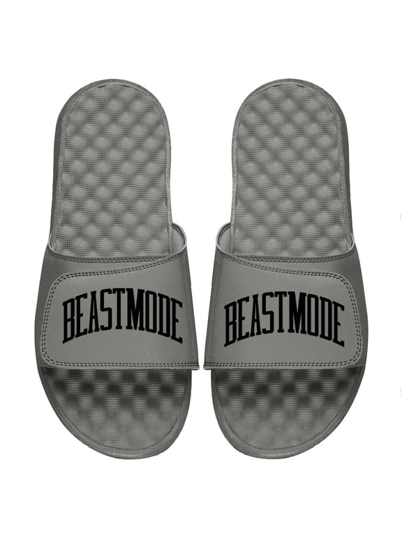 Men's ISlide Gray Beast Mode Wordmark Slide Sandals
