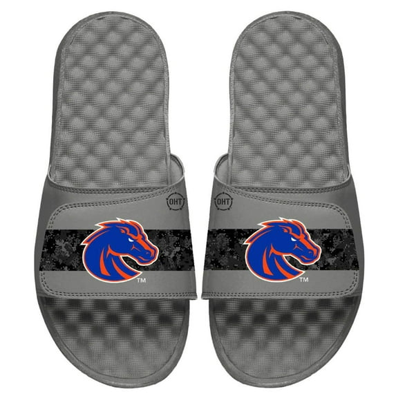 Men's ISlide Gray Boise State Broncos OHT Military Appreciation Slide Sandals