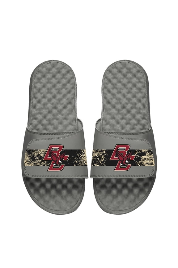 Men's ISlide Gray Boston College Eagles Distressed Slide Sandals