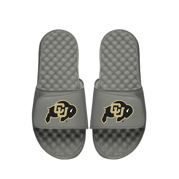 Men's ISlide Gray Colorado Buffaloes Primary Logo Slide Sandals