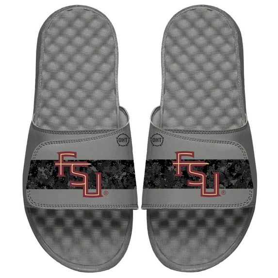 Men's ISlide Gray Florida State Seminoles OHT Military Appreciation Slide Sandals