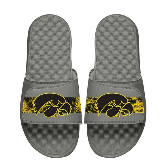 Men's ISlide Gray Iowa Hawkeyes Distressed Slide Sandals