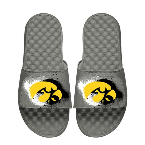 Men's ISlide Gray Iowa Hawkeyes Spray Paint Slide Sandals