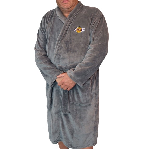 Men's ISlide Gray Los Angeles Lakers Boss Robe