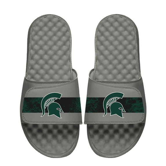 Men's ISlide Gray Michigan State Spartans Distressed Slide Sandals