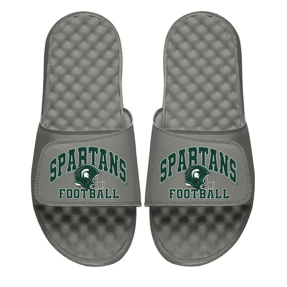 Men's ISlide Gray Michigan State Spartans Football Slide Sandals