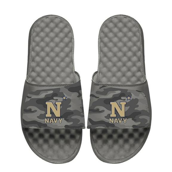 Men's ISlide  Gray Navy Midshipmen Camo Slide Sandals