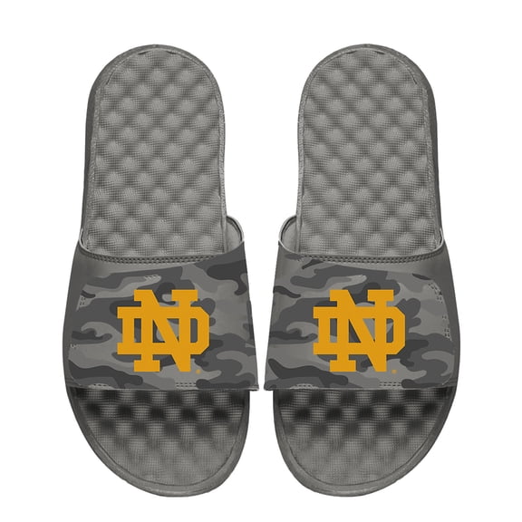 Men's ISlide Gray Notre Dame Fighting Irish Camo Slide Sandals