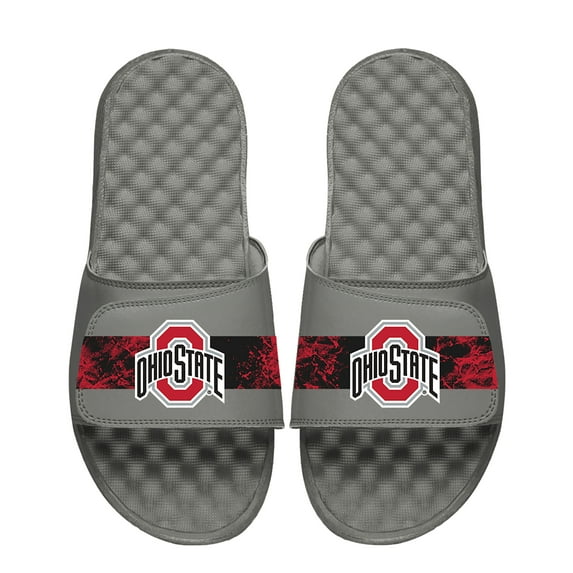 Men's ISlide Gray Ohio State Buckeyes Distressed Slide Sandals