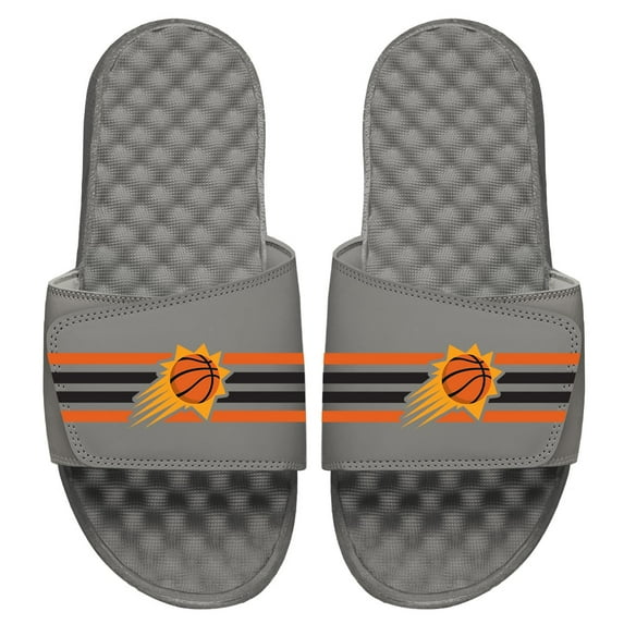 Men's ISlide Gray Phoenix Suns Stripes Slide Sandals