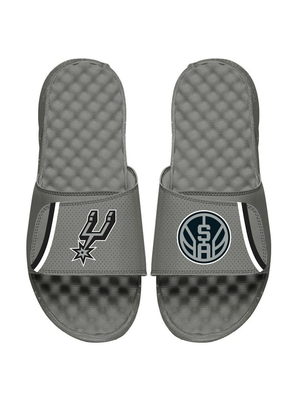 Men's ISlide Gray San Antonio Spurs Statement Jersey Split Slide Sandals
