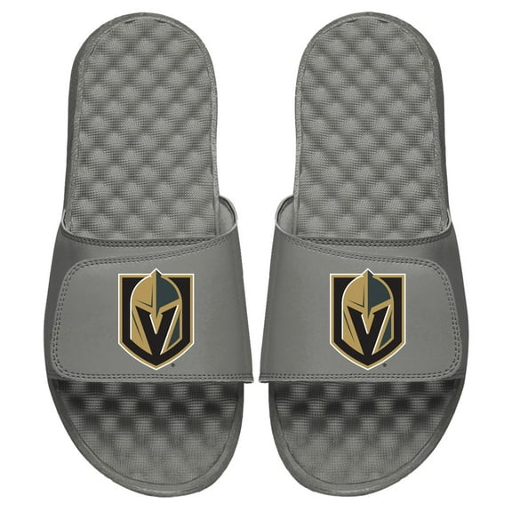 Men's ISlide Gray Vegas Golden Knights Primary Logo Slide Sandals