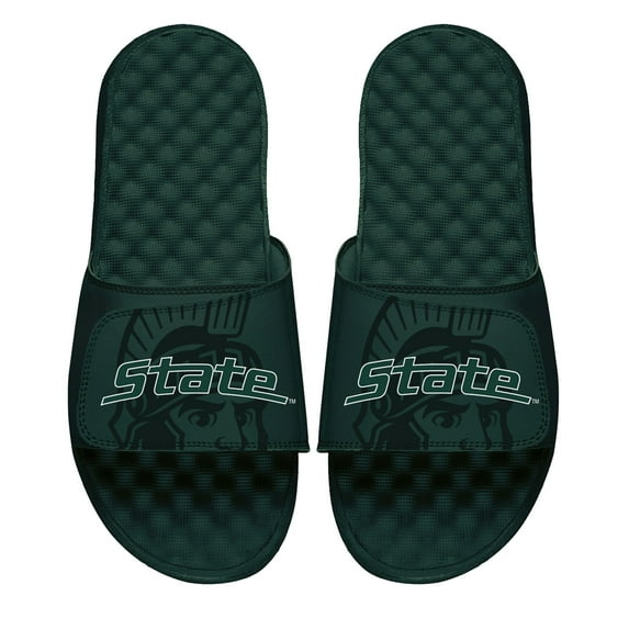 Men's ISlide Green Michigan State Spartans Tonal Mascot Slide Sandals
