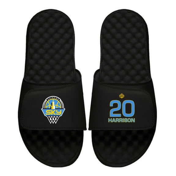Men's ISlide Isabelle Harrison Black Chicago Sky Logo Split Slide Sandals