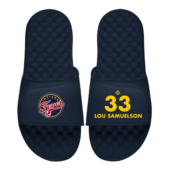 Men's ISlide Katie Lou Samuelson Navy Indiana Fever Logo Split Slide Sandals