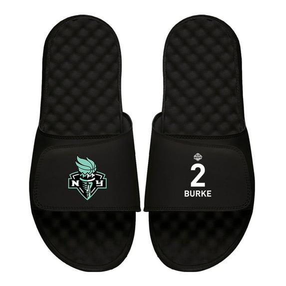 Men's ISlide Kennedy Burke Black New York Liberty Logo Split Slide Sandals