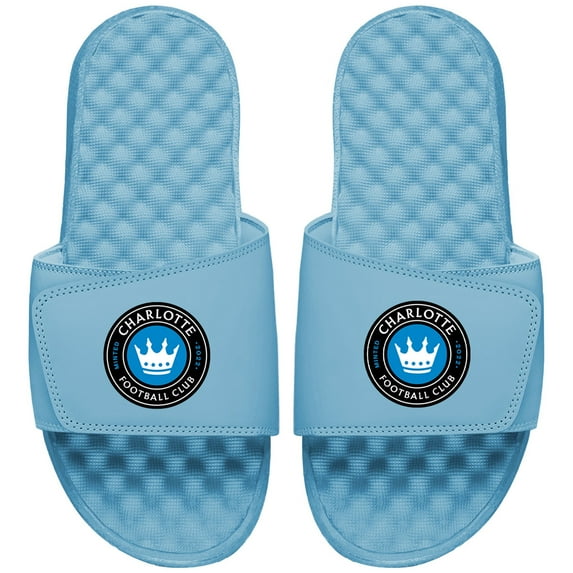Men's ISlide Light Blue Charlotte FC Primary Team Logo Slide Sandals