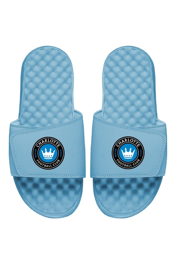 Men's ISlide Light Blue Charlotte FC Primary Team Logo Slide Sandals