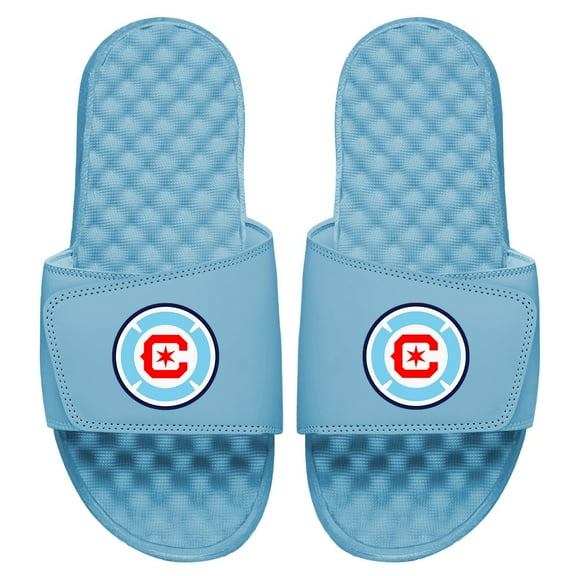 Men's ISlide Light Blue Chicago Fire Primary Logo Slide Sandals
