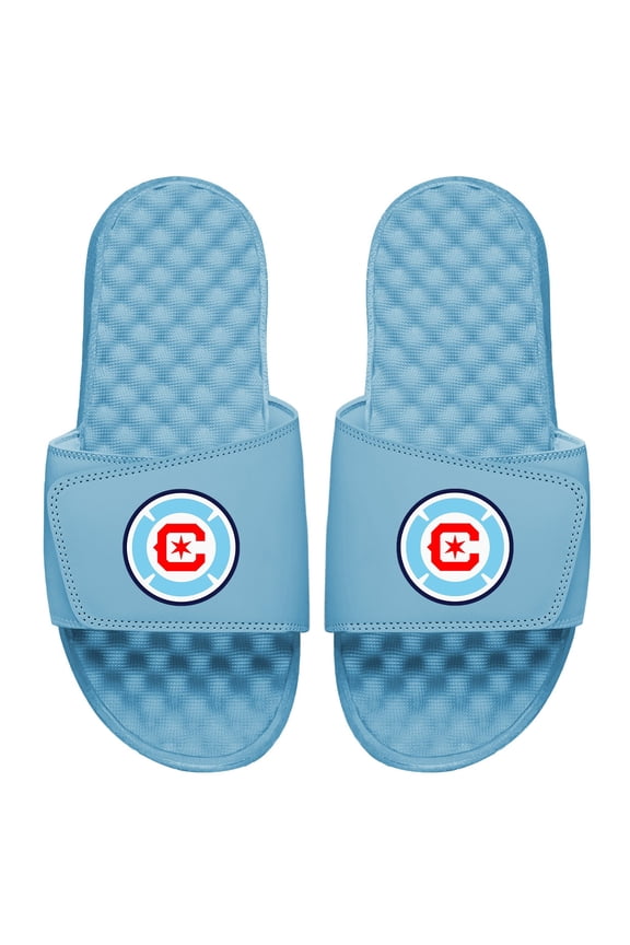 Men's ISlide Light Blue Chicago Fire Primary Logo Slide Sandals
