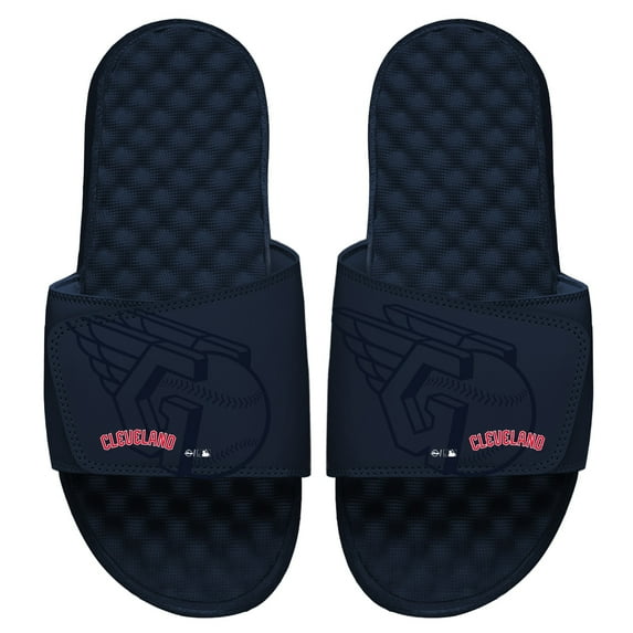 Men's ISlide Navy Cleveland Guardians Tonal Pop Slide Sandals