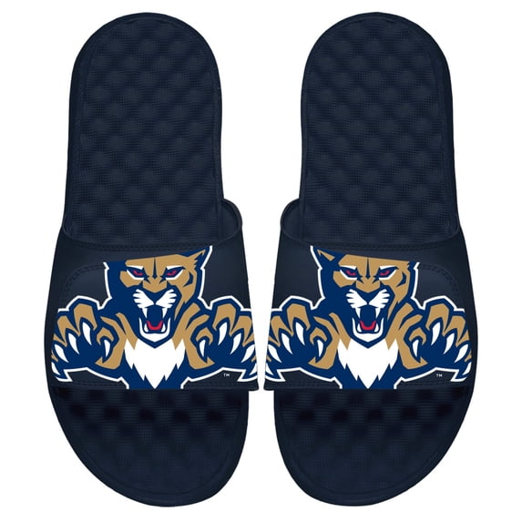 Men's ISlide Navy Florida Panthers Blown Up Logo Slide Sandals