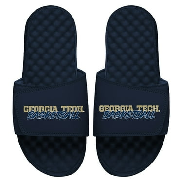 Men's ISlide Navy Georgia Tech Yellow Jackets Basketball Stacked Slide Sandals