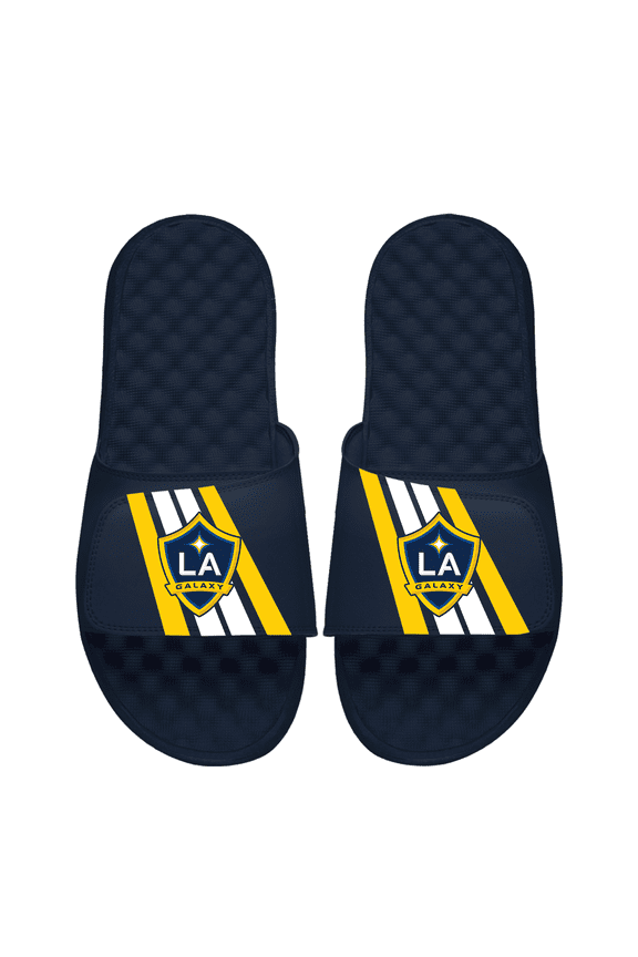 Men's ISlide Navy LA Galaxy Vertical Stripes Slide Sandals