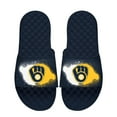 thumbnail image 1 of Men's ISlide Navy Milwaukee Brewers Spray Paint Slide Sandals, 1 of 1