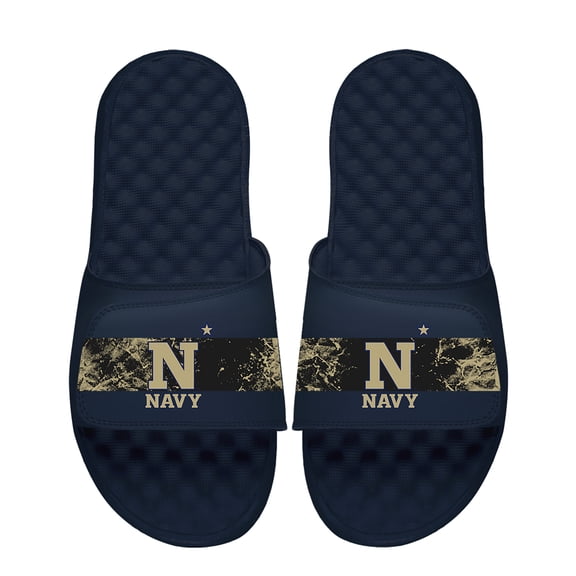 Men's ISlide Navy Navy Midshipmen Distressed Slide Sandals