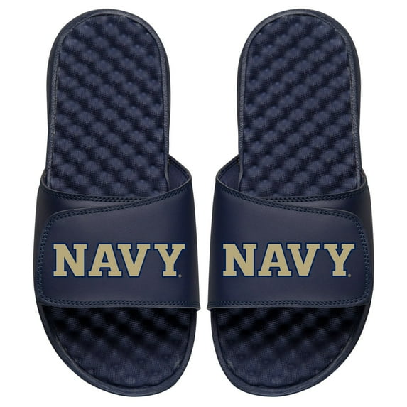 Men's ISlide Navy Navy Midshipmen Wordmark Slide Sandals