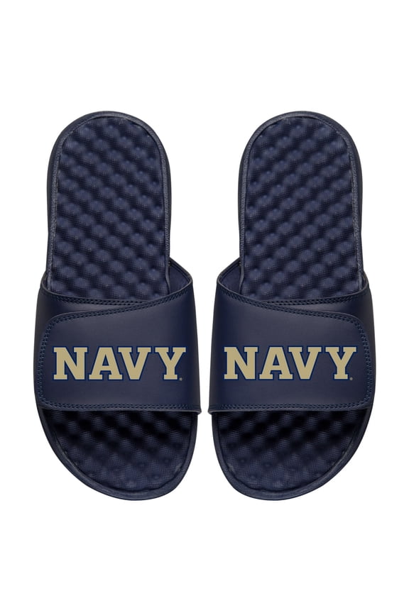 Men's ISlide Navy Navy Midshipmen Wordmark Slide Sandals