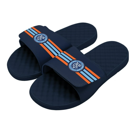 Men's ISlide Navy New York City FC Stripe Slide Sandals