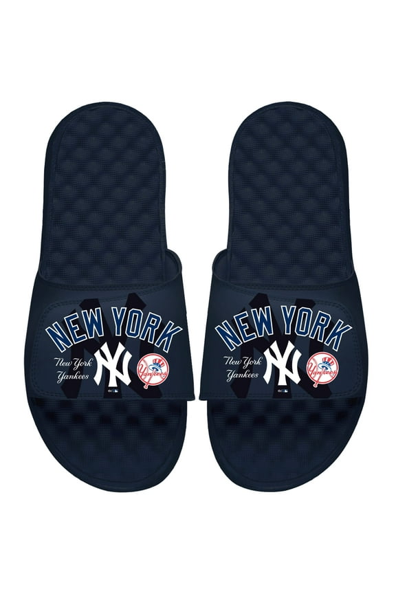 Men's ISlide Navy New York Yankees Collage Slide Sandals