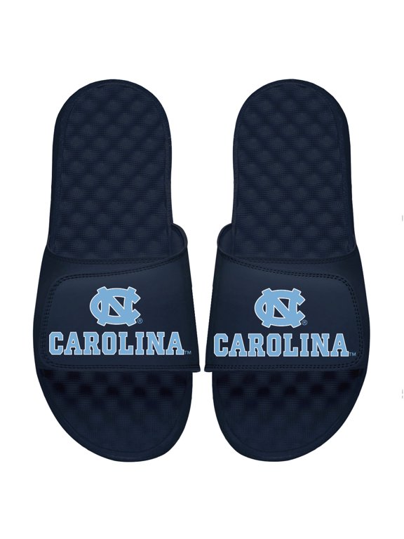 Men's ISlide Navy North Carolina Tar Heels Wordmark Logo Slide Sandals