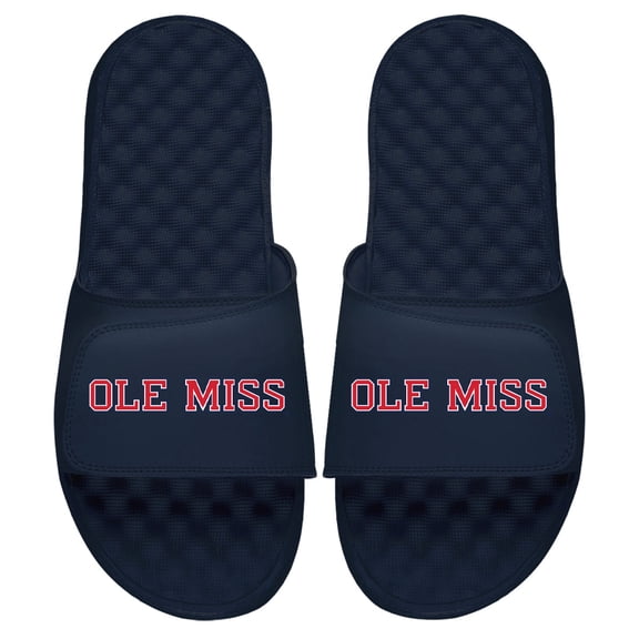 Men's ISlide Navy Ole Miss Rebels Wordmark Slide Sandals